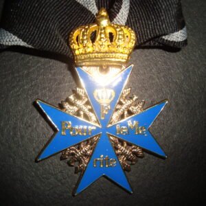 Pour le Merite private jeweler version with large crown award and ribbon -superb version