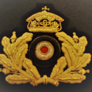 German Navy Officer's Bullion embroidered hat wreath insignia with crown
