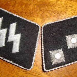 Waffen SS Collar Tabs for "Untersturmfuhrer" (Lieutenant) EXC